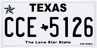 TX license plate CCE5126