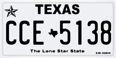 TX license plate CCE5138