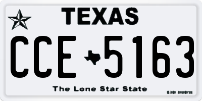 TX license plate CCE5163