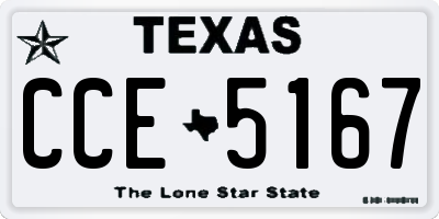 TX license plate CCE5167