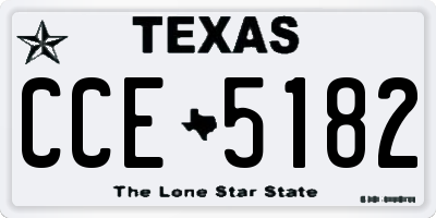 TX license plate CCE5182