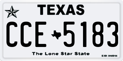 TX license plate CCE5183