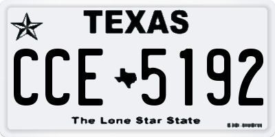 TX license plate CCE5192