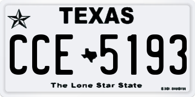 TX license plate CCE5193