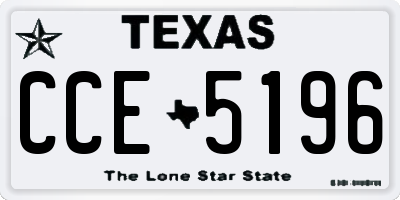 TX license plate CCE5196