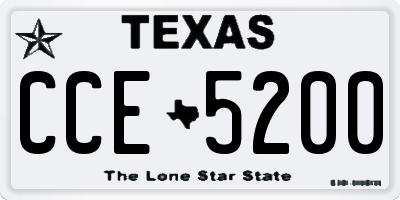 TX license plate CCE5200