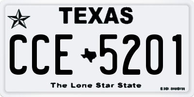 TX license plate CCE5201
