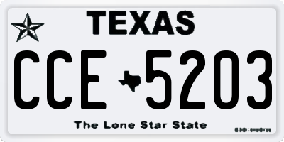 TX license plate CCE5203