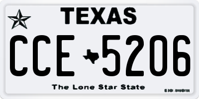 TX license plate CCE5206