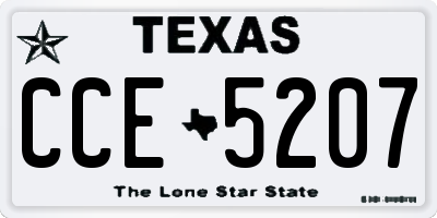 TX license plate CCE5207