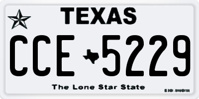 TX license plate CCE5229