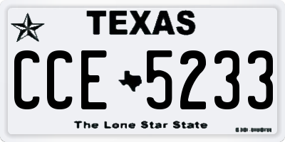 TX license plate CCE5233