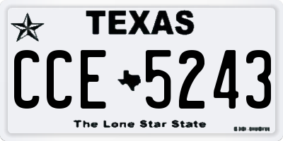 TX license plate CCE5243