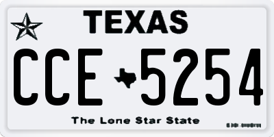 TX license plate CCE5254