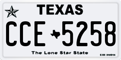 TX license plate CCE5258