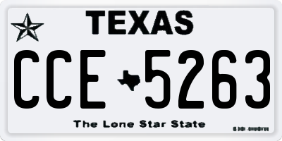 TX license plate CCE5263