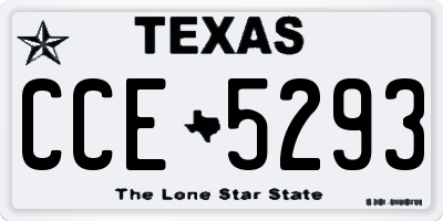 TX license plate CCE5293