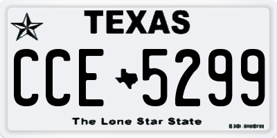 TX license plate CCE5299