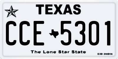 TX license plate CCE5301