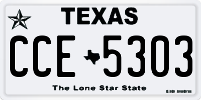 TX license plate CCE5303