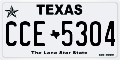 TX license plate CCE5304