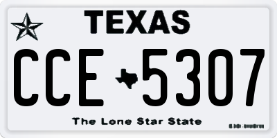TX license plate CCE5307