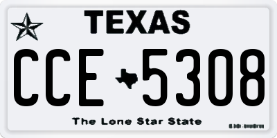 TX license plate CCE5308