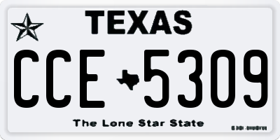 TX license plate CCE5309