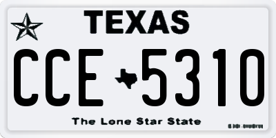 TX license plate CCE5310