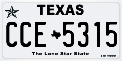 TX license plate CCE5315