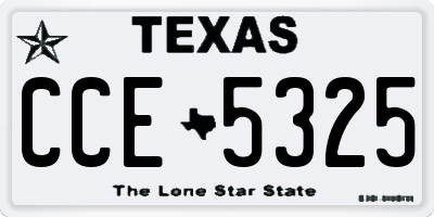 TX license plate CCE5325