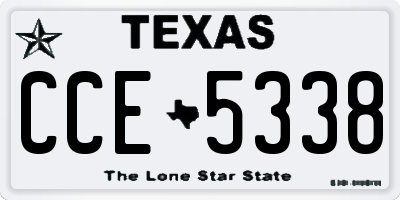 TX license plate CCE5338