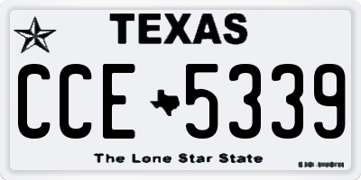 TX license plate CCE5339