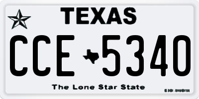 TX license plate CCE5340