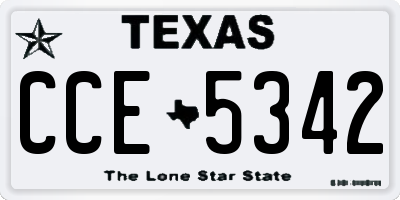 TX license plate CCE5342