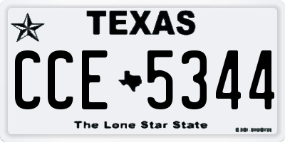 TX license plate CCE5344