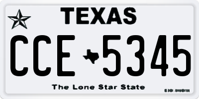 TX license plate CCE5345
