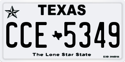 TX license plate CCE5349