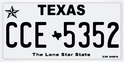 TX license plate CCE5352
