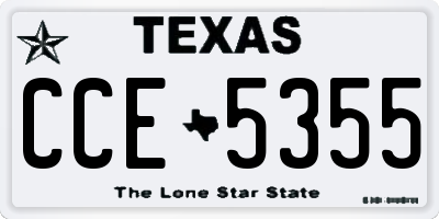 TX license plate CCE5355