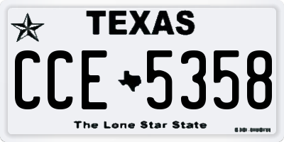 TX license plate CCE5358