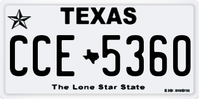 TX license plate CCE5360