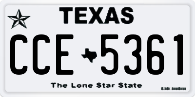 TX license plate CCE5361