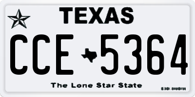 TX license plate CCE5364
