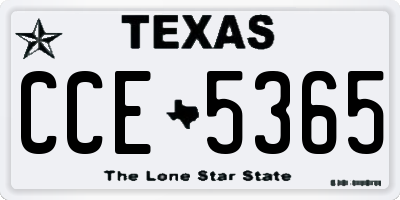 TX license plate CCE5365
