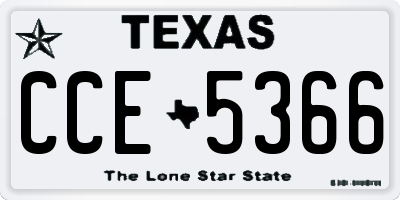 TX license plate CCE5366