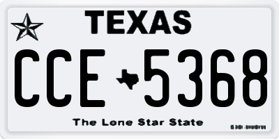TX license plate CCE5368