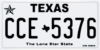 TX license plate CCE5376
