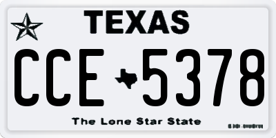 TX license plate CCE5378