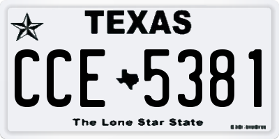 TX license plate CCE5381